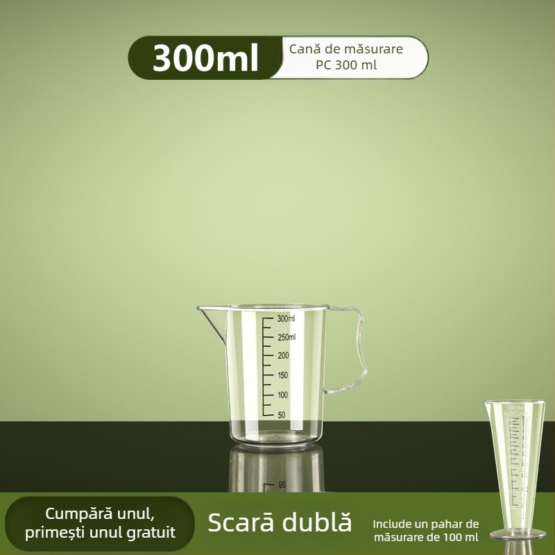 Cana de măsură din PC acrilic cu scară, cilindru plastic cu capacitate mare pentru cofetării și magazine de ceai cu lapte