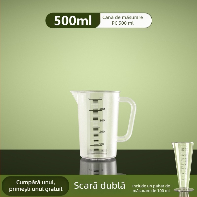 Cana de măsură din PC acrilic cu scară, cilindru plastic cu capacitate mare pentru cofetării și magazine de ceai cu lapte