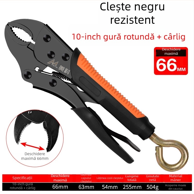 Clește reglabil greu cu fălci din oțel de aliaj, deschidere maximă 36 mm, pentru tâmplărie