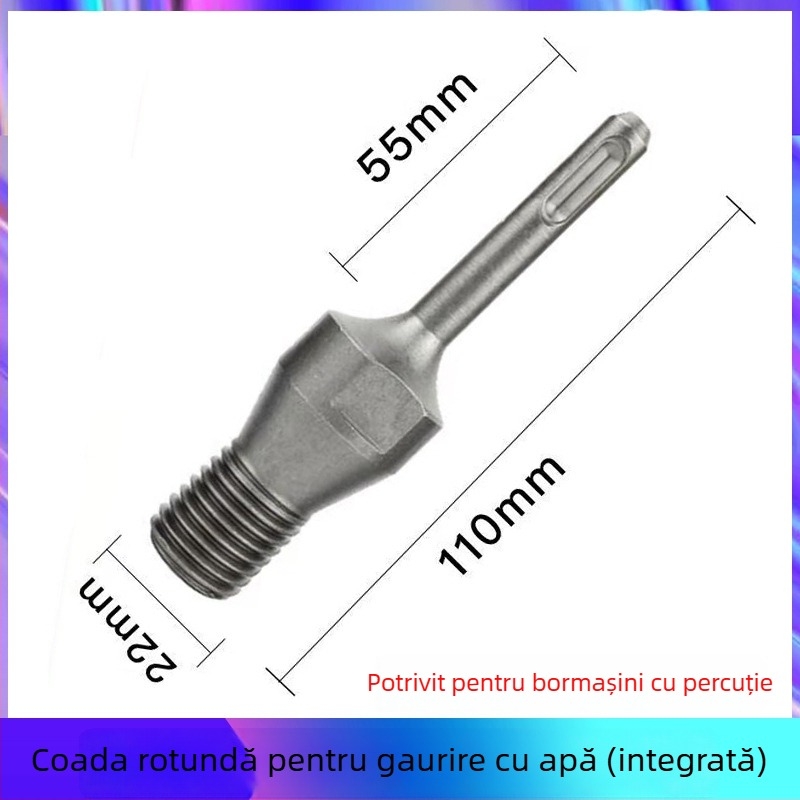 Tijă adaptor pentru ciocan rotopercutor – conectare pentru găurire în perete, cap de conversie extins