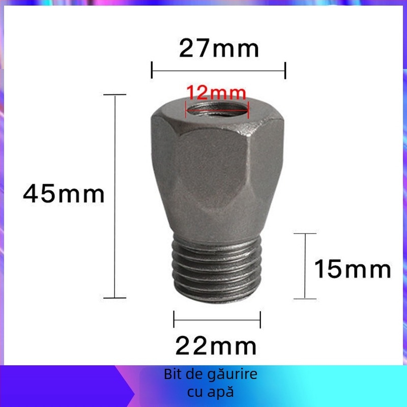 Tijă adaptor pentru ciocan rotopercutor – conectare pentru găurire în perete, cap de conversie extins