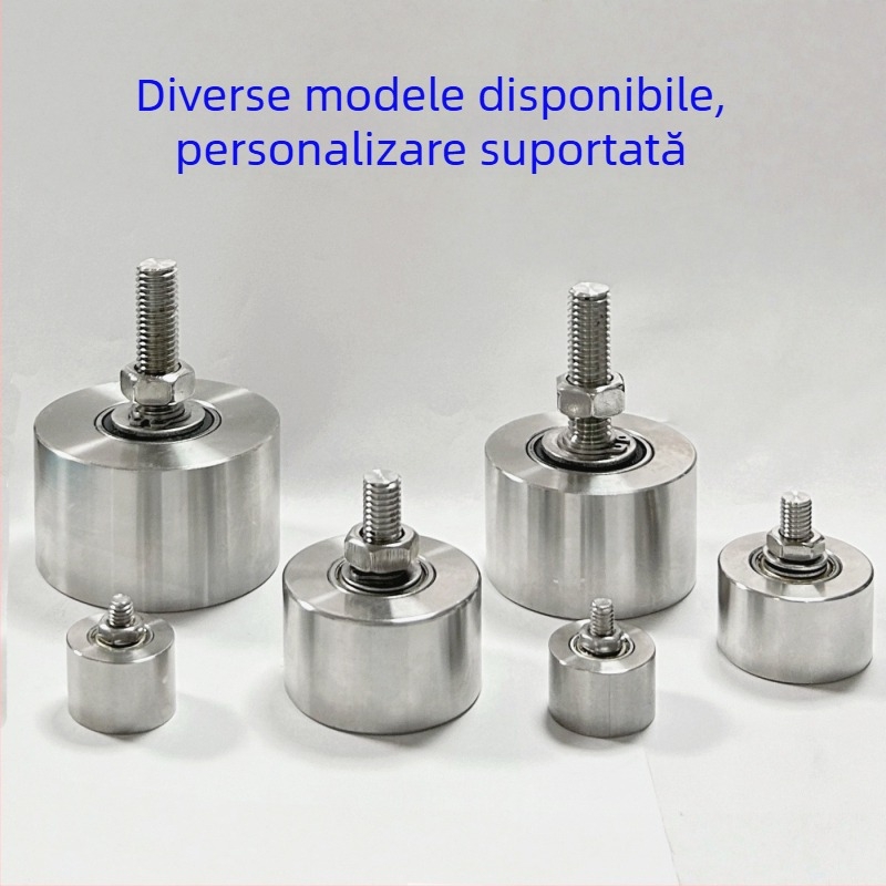 Polie fixă pentru ridicare cu tijă, din oțel inox, rolă plată, ghidaj, rulment, roată de cale din oțel solid