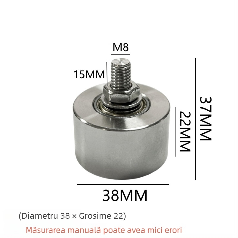 Polie fixă pentru ridicare cu tijă, din oțel inox, rolă plată, ghidaj, rulment, roată de cale din oțel solid
