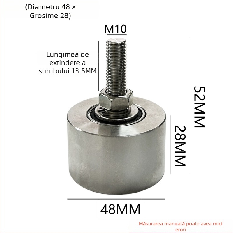 Polie fixă pentru ridicare cu tijă, din oțel inox, rolă plată, ghidaj, rulment, roată de cale din oțel solid