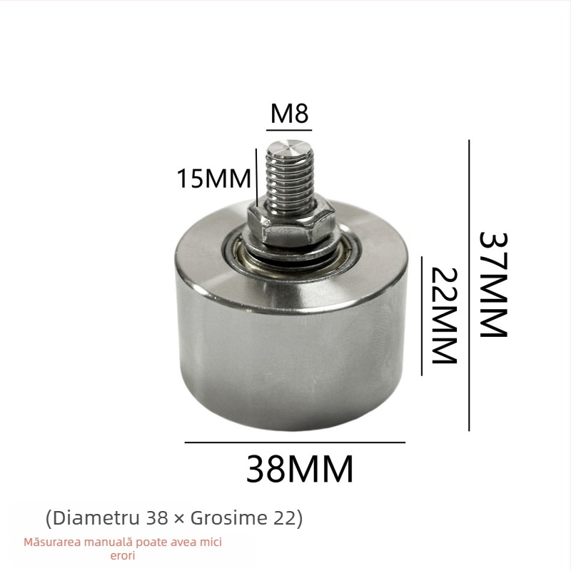 Polie fixă pentru ridicare cu tijă, din oțel inox, rolă plată, ghidaj, rulment, roată de cale din oțel solid