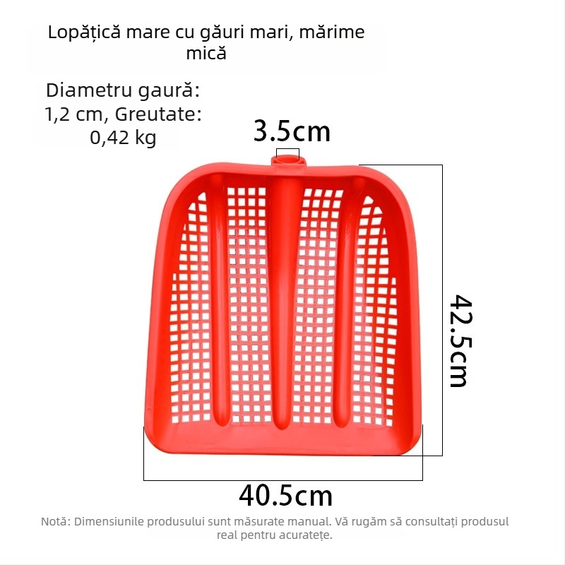Lopată din plastic goală cu sită îngroșată pentru arahide, cupă pentru pământ și mare lăpticasă pentru porumb; lopată pentru barcă și pește