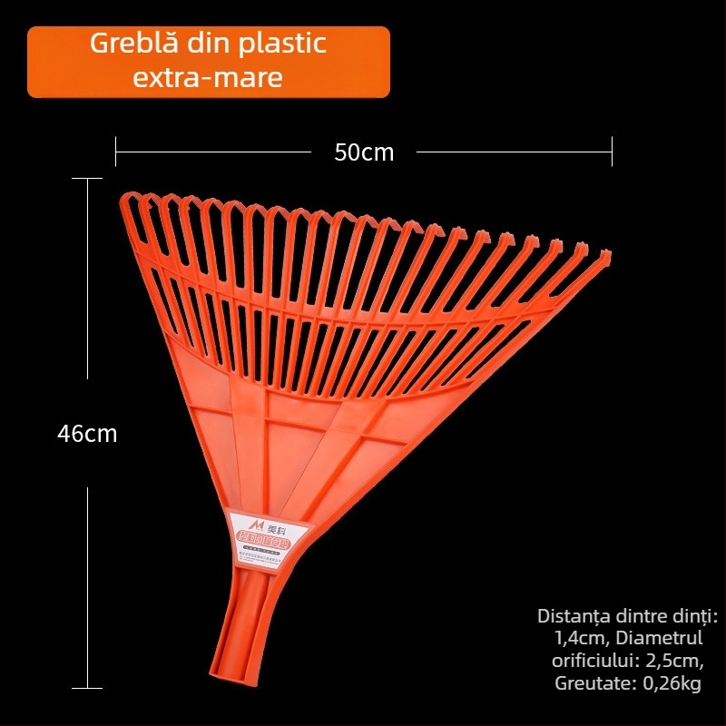 Greblă telescopică pentru frunze și iarbă, cu gheară metalică