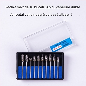 Set de capete de șlefuire din carburi și burghie rotative pentru sculptură, cu cuțite de sculptură și burghie