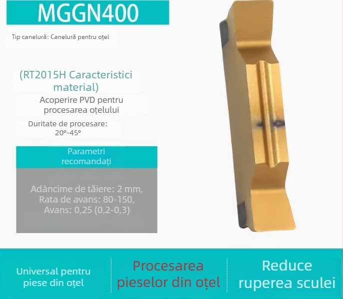 Inserții CNC pentru caneluri MGGN200/300/400, MGMN500-T/600 – unelte de tăiere fin șlefuite