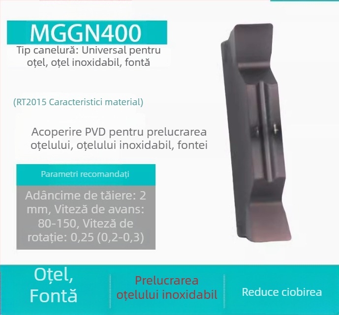 Inserții CNC pentru caneluri MGGN200/300/400, MGMN500-T/600 – unelte de tăiere fin șlefuite