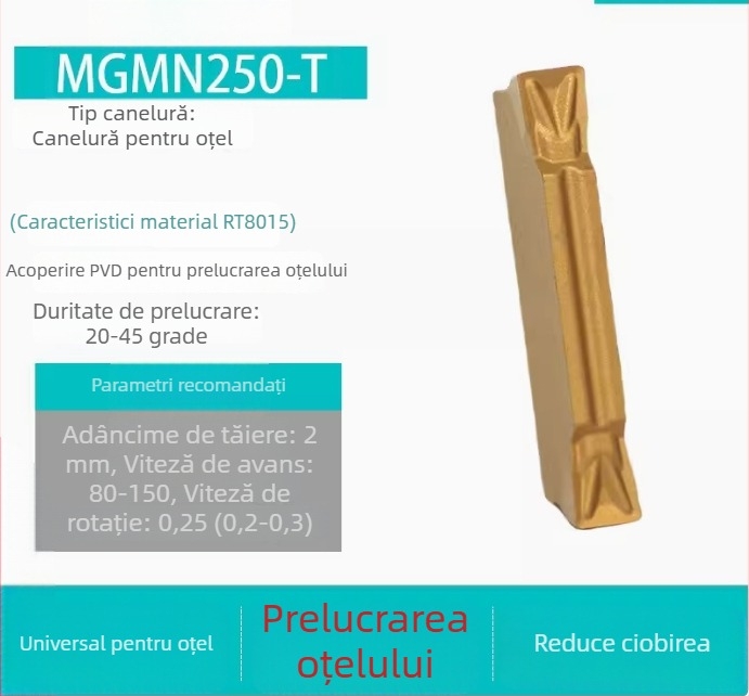 Inserții CNC pentru caneluri MGGN200/300/400, MGMN500-T/600 – unelte de tăiere fin șlefuite