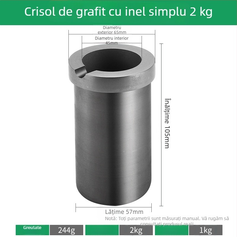 Cruciblu de grafit de înaltă puritate și crisol de cuarț uscat pentru cuptor de topire cu frecvență medie; căptușeală internă pentru rafinarea aurului, argintului și cuprului
