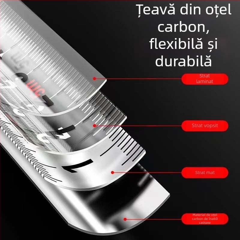 Sybil bandă metrică din oțel cu frână mecanică și blocare automată, 3 m, 5 m, 7,5 m și 10 m, precizie înaltă, rezistentă la uzură și la cădere, husă metalică