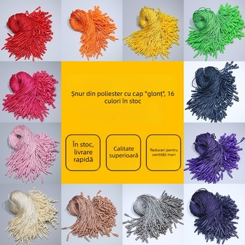 Șireturi universale pentru etichete, șnururi din poliester colorate și mărgele cu cap de glonț