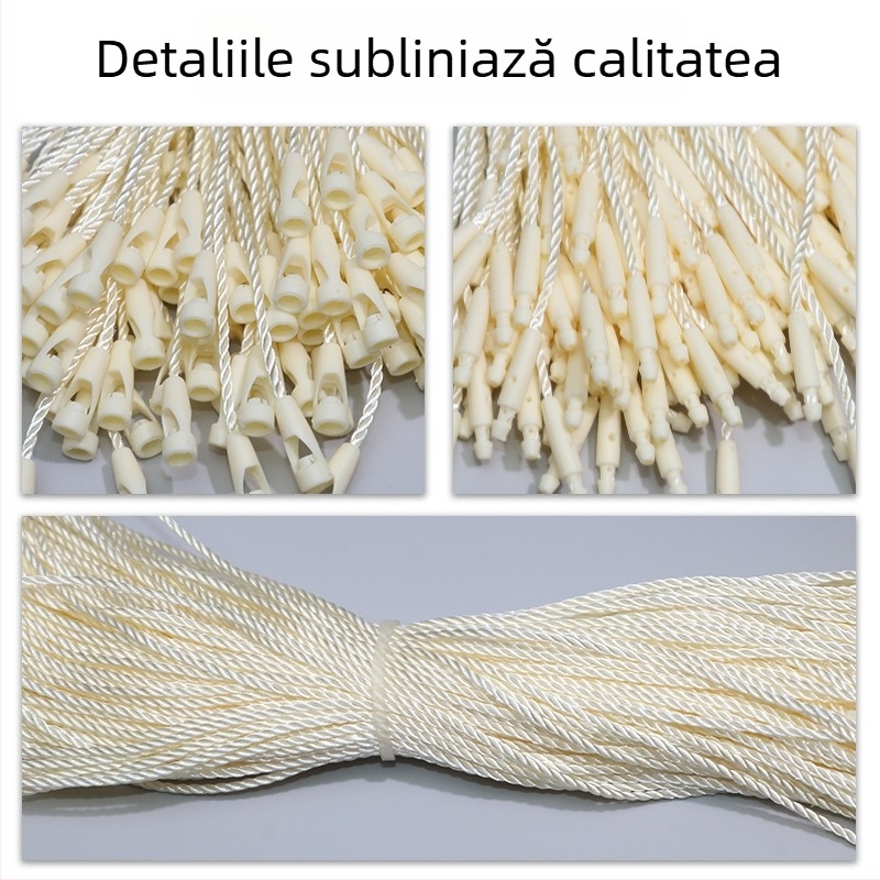 Șireturi universale pentru etichete, șnururi din poliester colorate și mărgele cu cap de glonț
