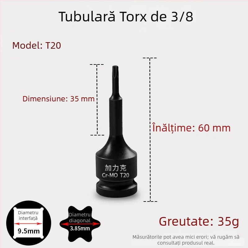 Set de capete hexagonale 3/8 CR-MO pentru cheie pneumatică