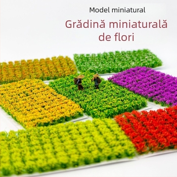 Clusteruri miniaturale de flori simulate, modele de clădiri medievale în stil Warhammer, micropeisaje pentru masă de nisip, materiale DIY