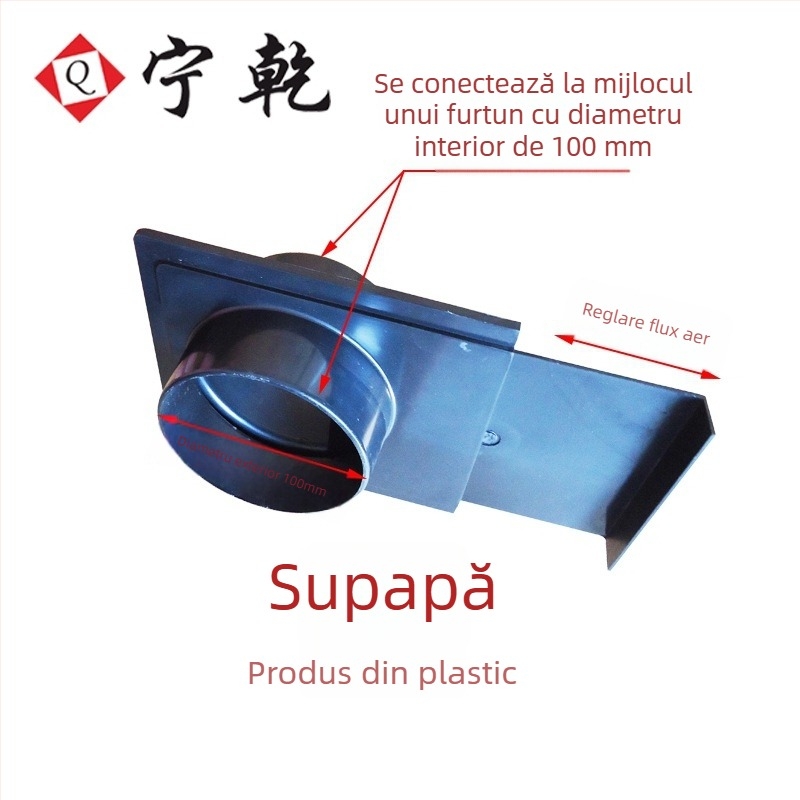 Accesorii Ninggan pentru aspirator și colector de praf: racord trifurat cu gură flanșată pentru sacul de pânză, valve, adaptor de aspirație pentru podea, inel fix și clemă pentru țeavă