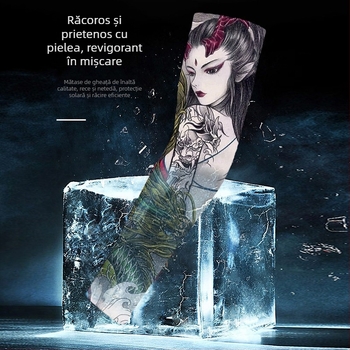 Manșetă pentru tatuaj floral la bărbați — fără cusături, material Ice Silk, protecție UV, pentru ciclism în aer liber