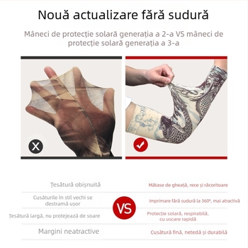 Manșetă pentru tatuaj floral la bărbați — fără cusături, material Ice Silk, protecție UV, pentru ciclism în aer liber