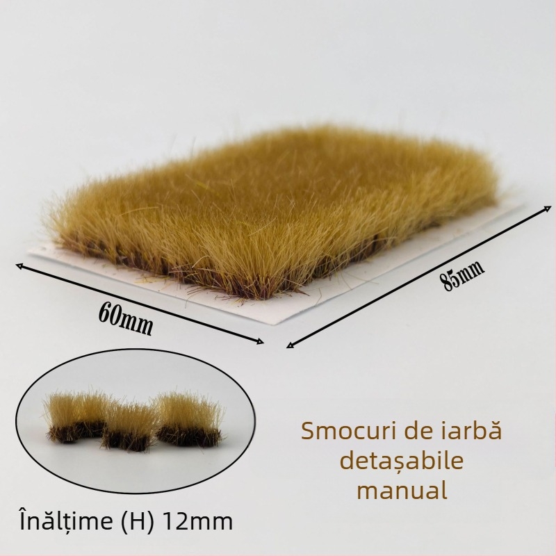 12 mm tufişuri de iarbă artificiale pentru diorame: scene cu trenuri și modele de mașini, materiale plastice