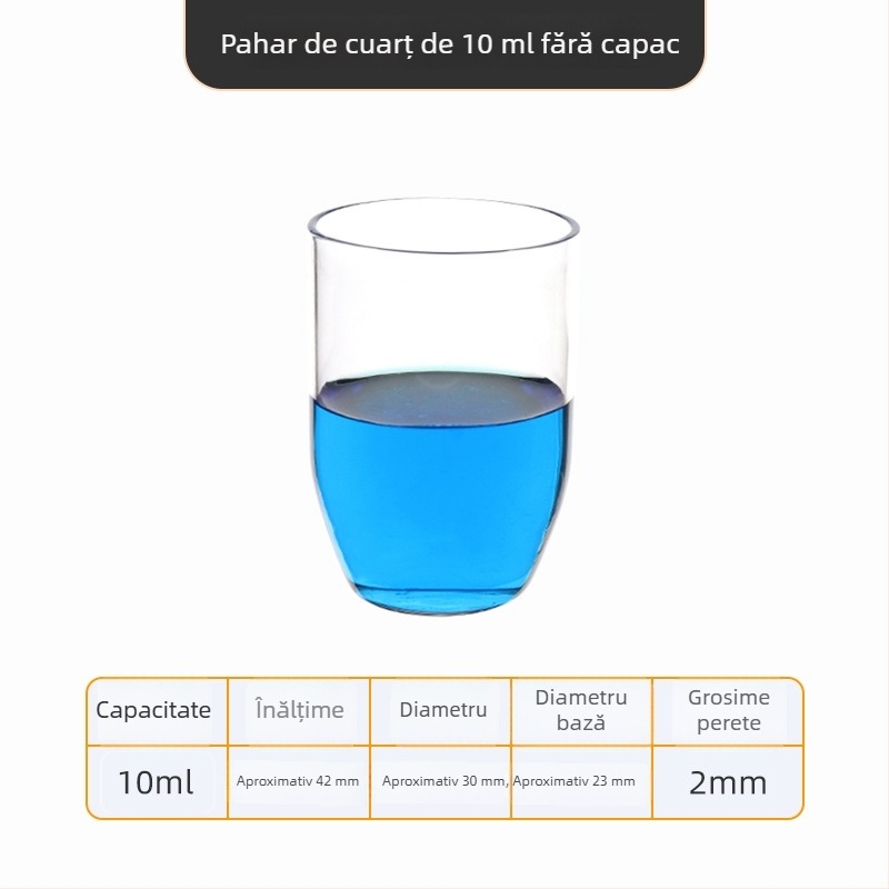 Crucibil de cuarț, puritate înaltă, rezistent la temperaturi înalte, capacități 50/100/200/300 ml, transparent, rezistent la acide și baze până la 1400°C