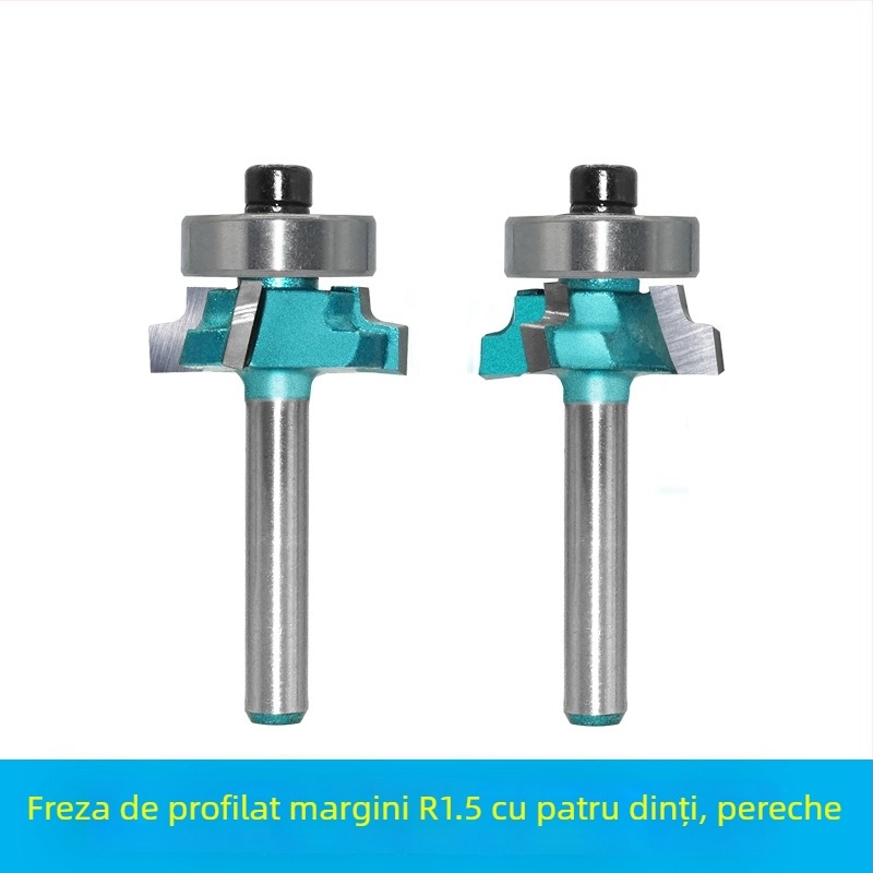 Freză pentru margine cu patru dinți, cu rulment – cap de frezare cu arc de colț în tâmplărie, freză din aliaj