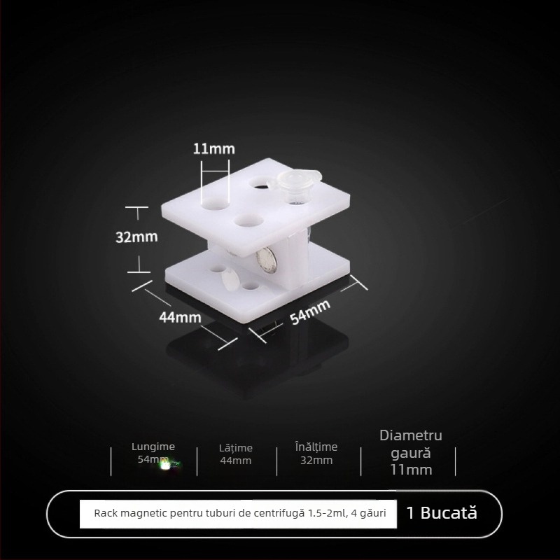 Suport magnetic din Plexiglas pentru tuburi de centrifugă de 0,2–50 ml, compatibil cu plăci cu 8/12/24 cavități și mărgele magnetice biologice