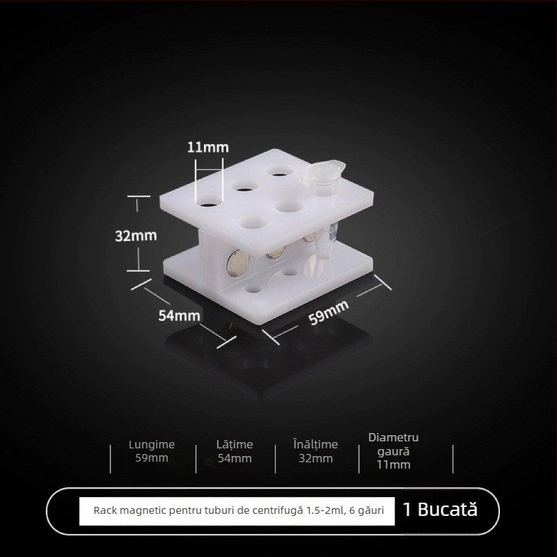 Suport magnetic din Plexiglas pentru tuburi de centrifugă de 0,2–50 ml, compatibil cu plăci cu 8/12/24 cavități și mărgele magnetice biologice