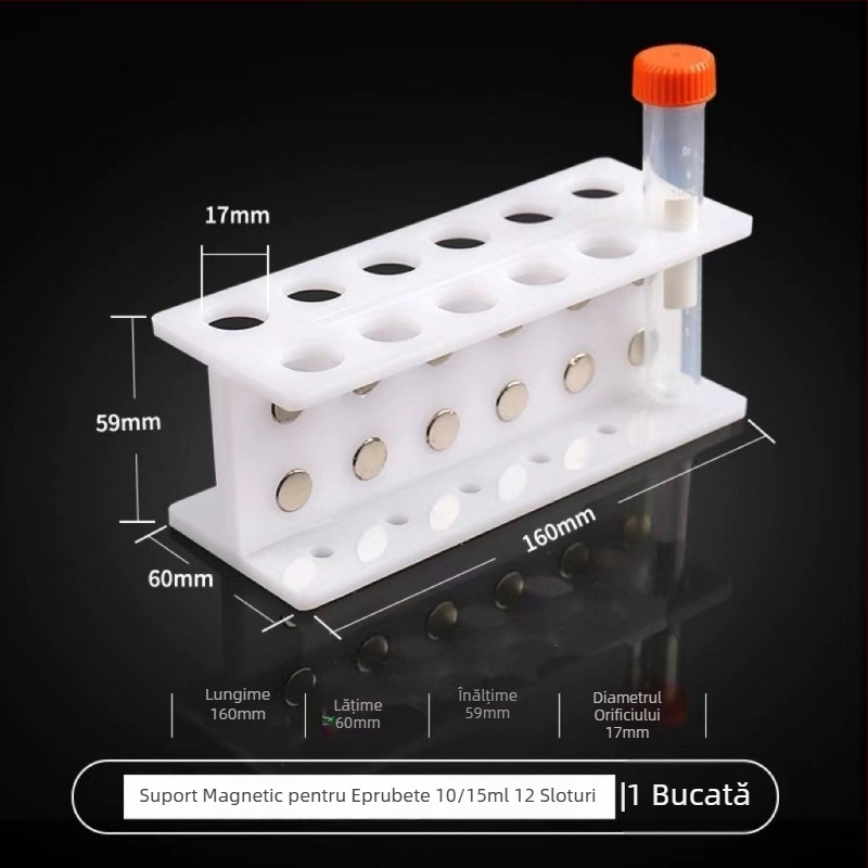 Suport magnetic din Plexiglas pentru tuburi de centrifugă de 0,2–50 ml, compatibil cu plăci cu 8/12/24 cavități și mărgele magnetice biologice