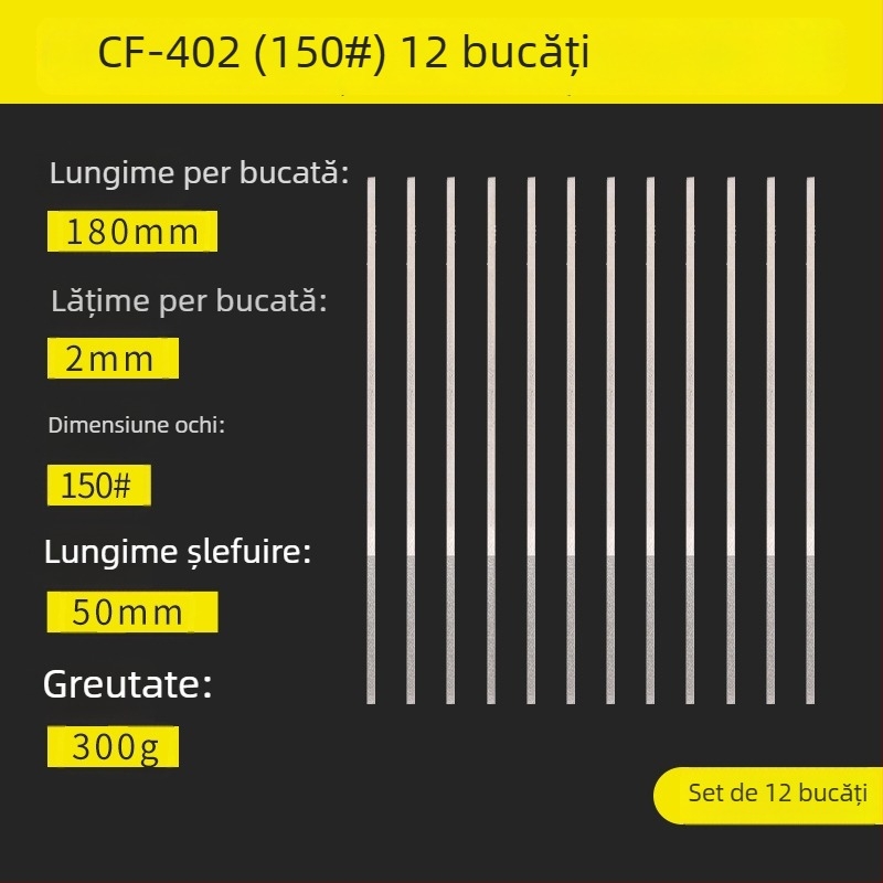 Fișier diamantat înclinat pentru rectificare industrială, finisare a marginilor metalice dure și realizări de artizanat