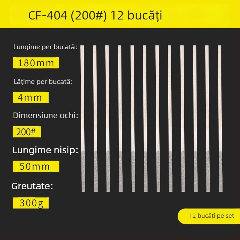 Fișier diamantat înclinat pentru rectificare industrială, finisare a marginilor metalice dure și realizări de artizanat