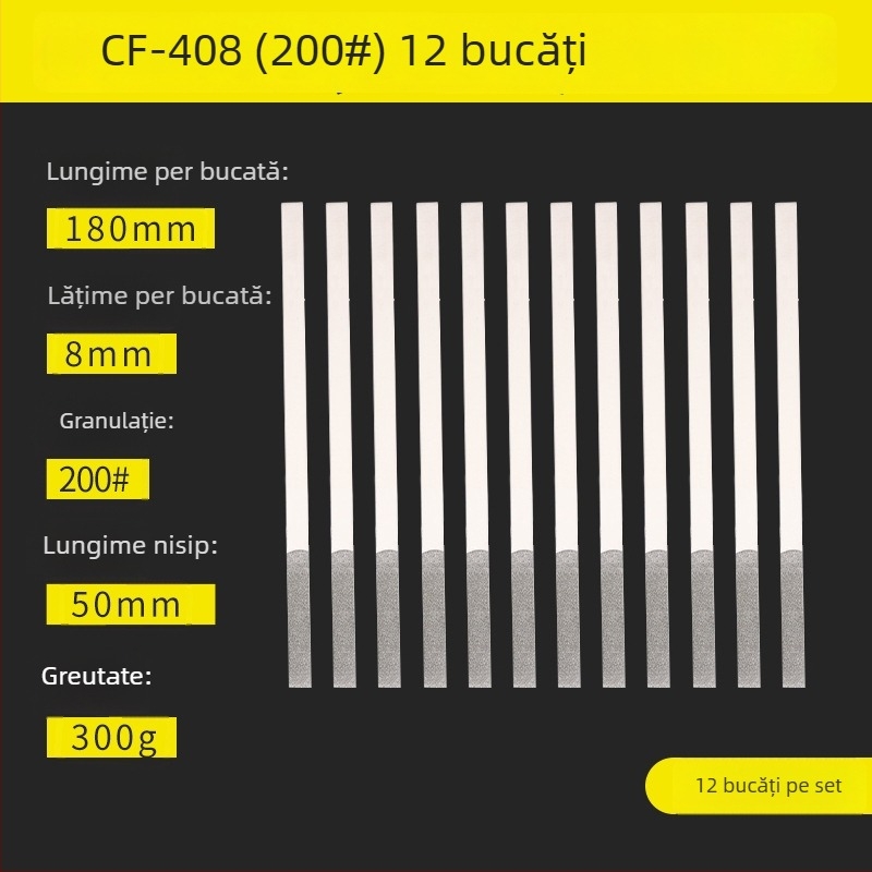 Fișier diamantat înclinat pentru rectificare industrială, finisare a marginilor metalice dure și realizări de artizanat