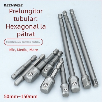 Adaptor hexagonal la cuplă pătrată pentru bormașină și șurubelniță electrică, tijă de conectare, 6,3 mm