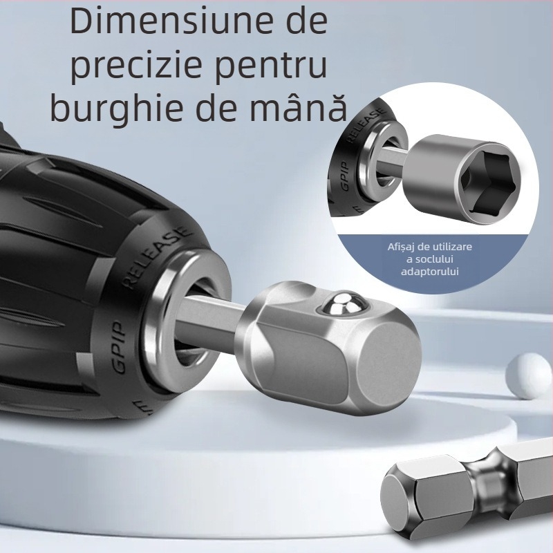 Adaptor hexagonal la cuplă pătrată pentru bormașină și șurubelniță electrică, tijă de conectare, 6,3 mm
