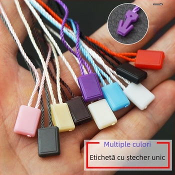 Șnur universal de etichetă pentru haine, sfoară ceruită din poliester, cu mică mărgea pătrată