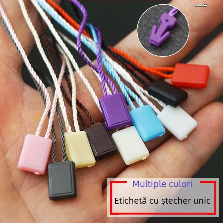 Șnur universal de etichetă pentru haine, sfoară ceruită din poliester, cu mică mărgea pătrată