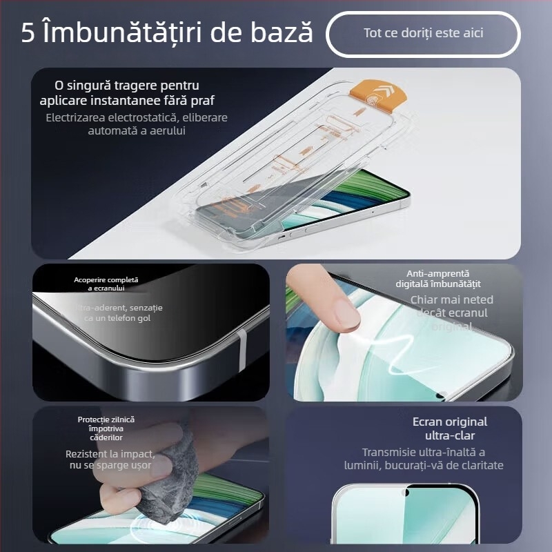 Protecție ecran din sticlă temperată pentru Oppo Reno 15 și Reno 15 Pro – acoperire completă, rezistent la cădere, ultra Transparent, instalare fără praf