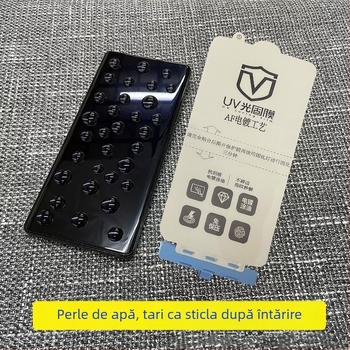 Film hidrogel UV-curabil pentru OnePlus 10 Pro și OnePlus Ace 2, finisaj electroplacat, fără lipire, protecție ecran curbat