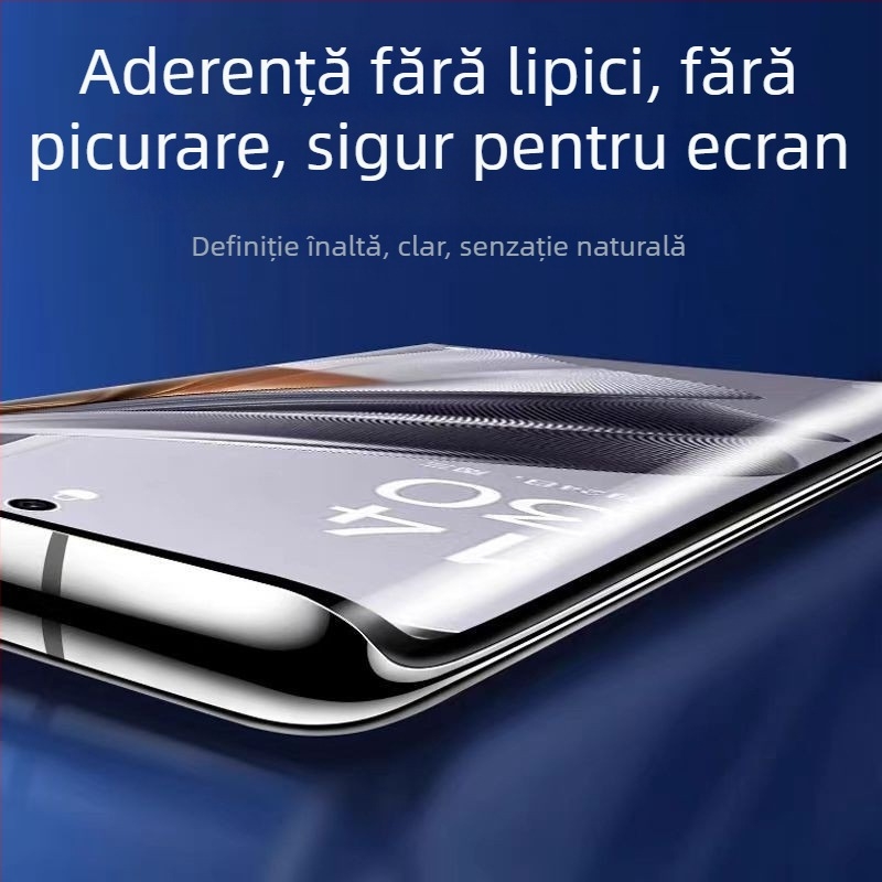 Film hidrogel UV-curabil pentru OnePlus 10 Pro și OnePlus Ace 2, finisaj electroplacat, fără lipire, protecție ecran curbat