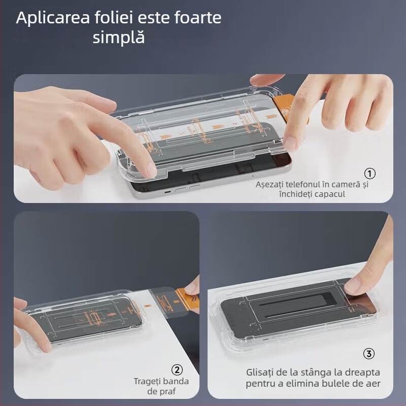 Protecție ecran Vivo X200S din sticlă temperată – acoperire totală, claritate HD, anti-cădere, rezistent la șocuri, montare rapidă