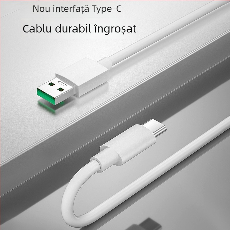 Cablu USB-C de încărcare rapidă de 65W pentru telefoane Oppo; cablu de date Reno A9 Find 80/100/120W