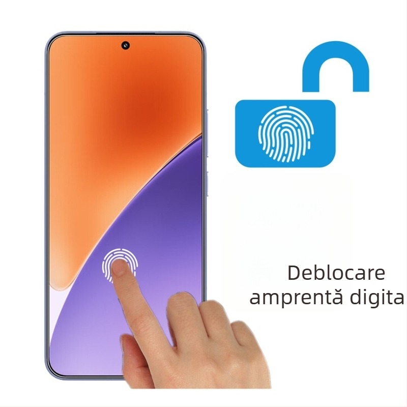 Protecție ecran Xiaomi 15 din sticlă temperată, cu deblocare prin amprentă ultrasonică, antiamprentă, fără pori