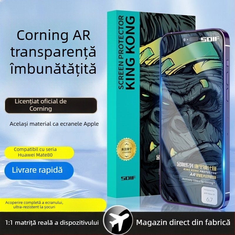 Protector din sticlă temperată Corning pentru Huawei Mate 80 Pro / Mate 80 Pro Max, protecție a intimității, acoperire totală, anti-reflexie, rezistent la amprente, filtru de lumină albastră, rezistent la căderi