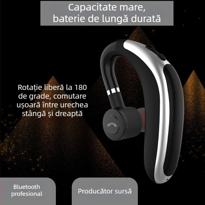 K20 căști Bluetooth cu durată a bateriei ultra-lungă, design cu agrafă pentru ureche, ideale pentru sport și condus, portabile, în standby, wireless 5.0, nu in-ear