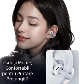 Berlin Sound Cască Bluetooth cu conducere osoasă, clip pentru ureche, wireless, durată lungă a bateriei, nu-in-ear, pentru alergare