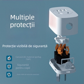 Priză Wi‑Fi inteligentă Tuya cu control de la distanță, control vocal, 10 A, întrerupător programabil, economisire a energiei