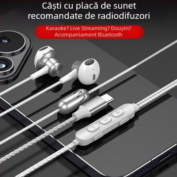 Căști cu fir cu anulare zgomot, card de sunet încorporat, pentru înregistrare, cântec și difuzare digitală, model K30