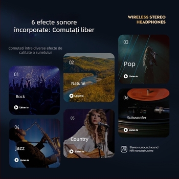 Cască Bluetooth cu model privat, over-ear, fără fir, slot pentru card, anulare zgomot, pentru gaming/esports, universală pentru telefon și laptop
