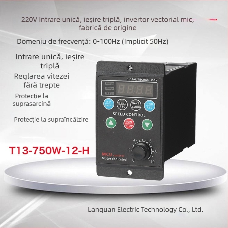AC220 Convertor vectorial de frecvență pentru motor trifazat, control de viteză de precizie, model T13-750W-12-H